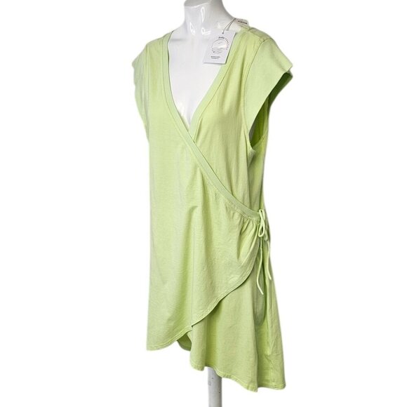 Daily Practice by Anthropologie Montauk V-Neck Wrap Dress Green Size Large - Picture 2 of 10